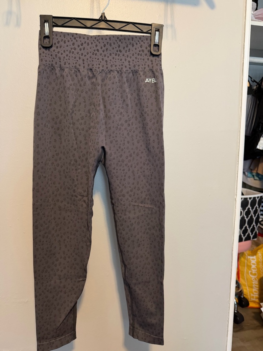 AYBL Charcoal Grey Leopard-Print Performance Leggings
